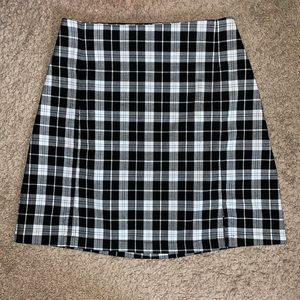 Plaid Mini Skirt Black And White John Galt